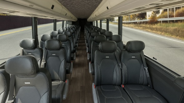 Interior of Charter Bus Company Reading's 35 Passenger Minibus in Reading