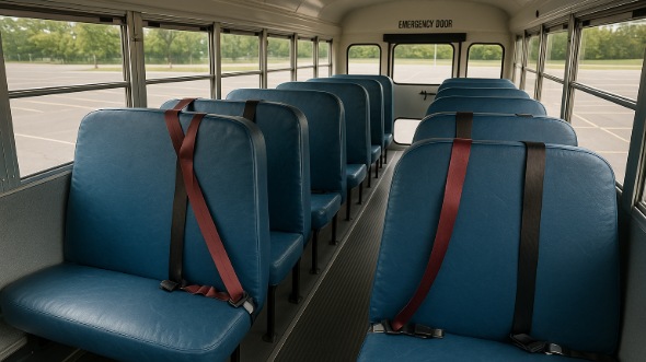 Interior of Charter Bus Company Martinsburg's School Bus in Martinsburg