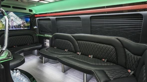 Interior of Charter Bus Company Reading's Sprinter Limo in Reading