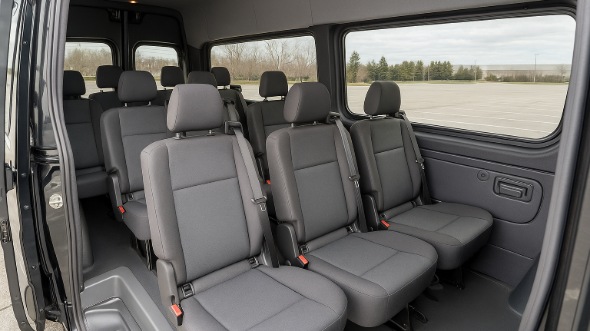 Interior of Charter Bus Company York's Sprinter Van Rental With Driver in York
